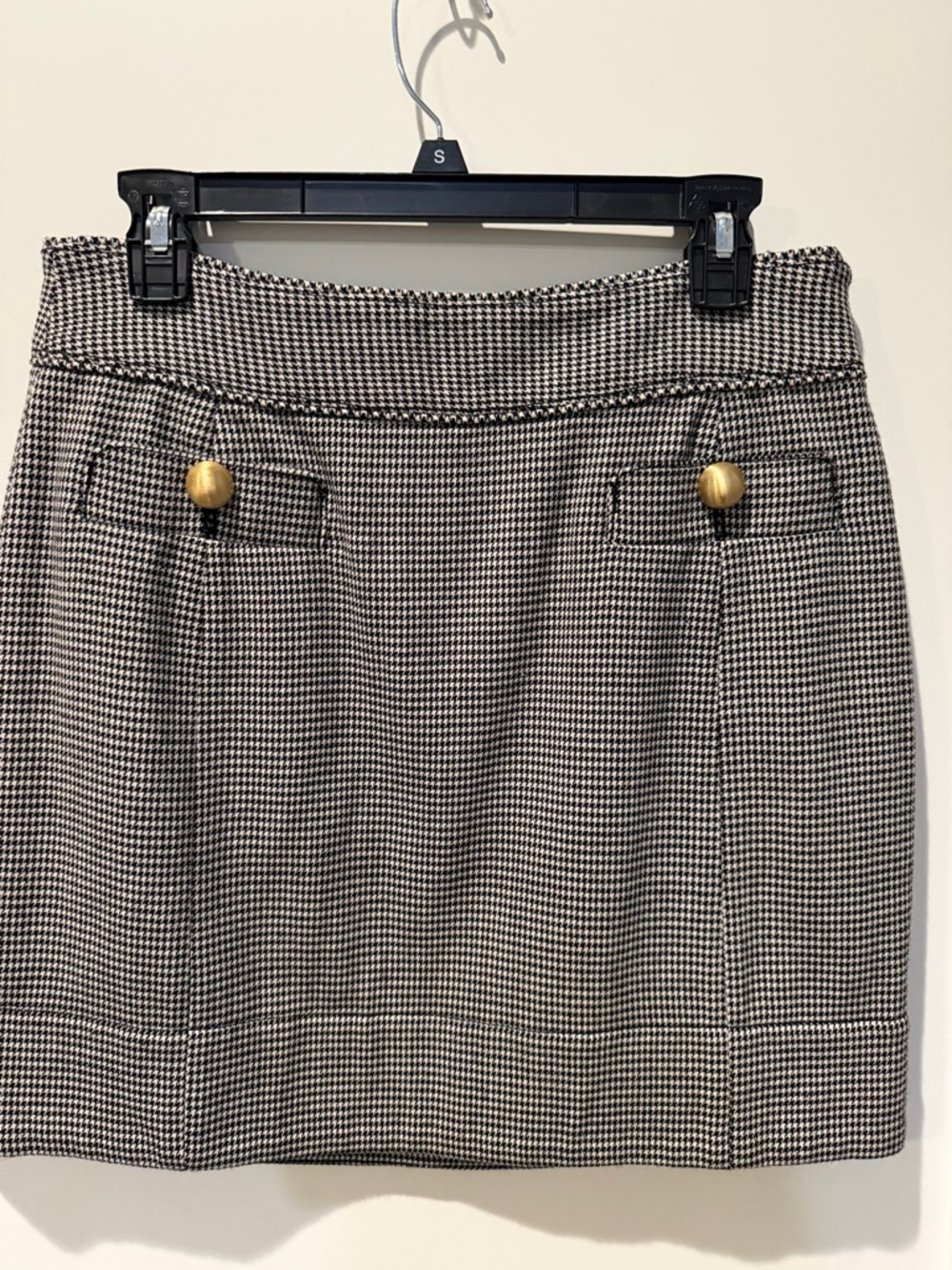 Juicy Couture Vintage Y2K Houndstooth Mini Skirt with Gold Buttons - B&W